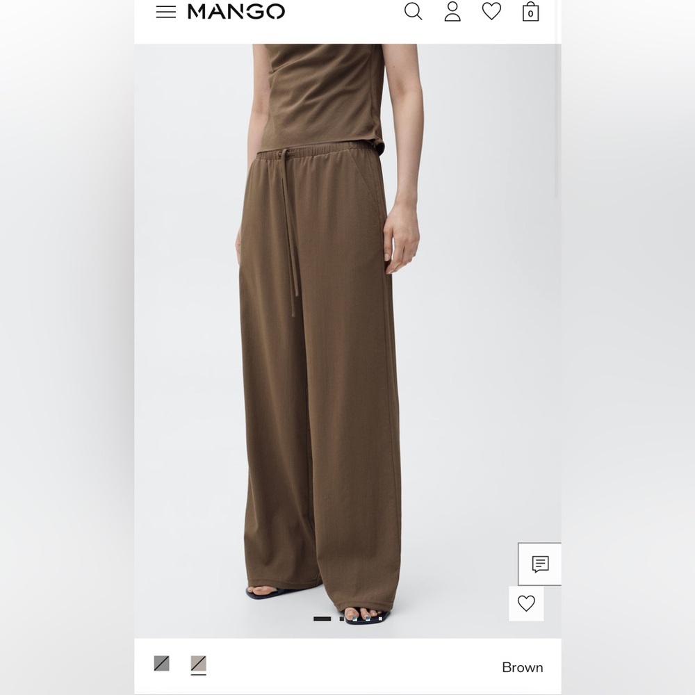 Mango Women's Chocolate Brown Relaxed Pants
